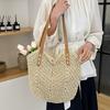 New Hand-woven Bag Fashionable One-shoulder Bag Straw Woven Bag Paper Rope Vacation Beach Bag Shoulder Bag Backpack Tote Bag