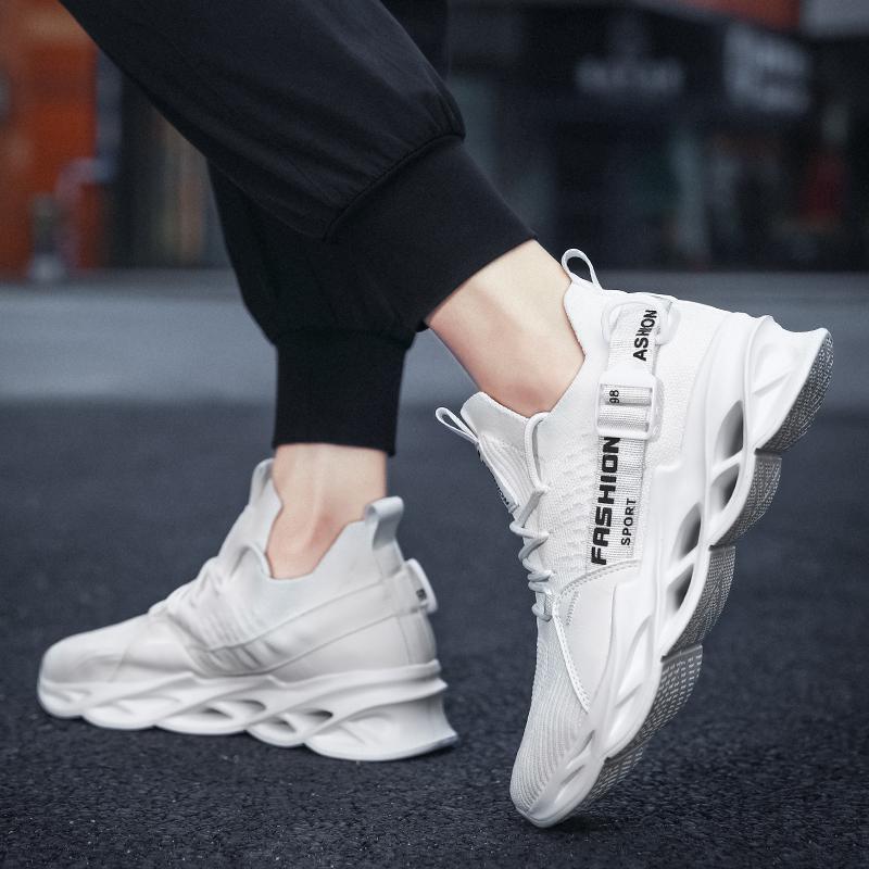 Мужские удобные дышащие легкие кроссовки на шнуровке прогулочная обувь спортивная обувь — фото 19