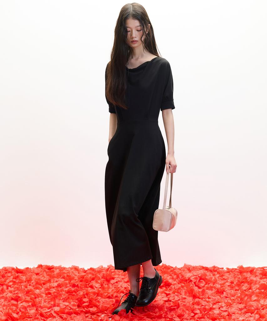 Hawaii Ha Kim [Atelier] Offset Jersey Dress_Black