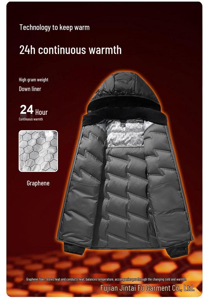 Men's & Women's Thickened Color Block Hooded Down Jacket - Autumn/Winter Outdoor Warm Outerwear