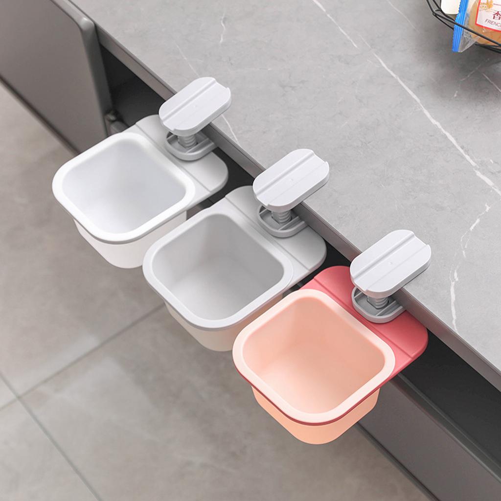 Multifunctional Desktop Rotating Trash Can With Space Saving Clip or Adhesive Design For Office And Home Use