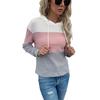 Casual Comfort and Versatility Early Fall Fashion Women's Long-sleeved Color Blocking Hooded Sweater