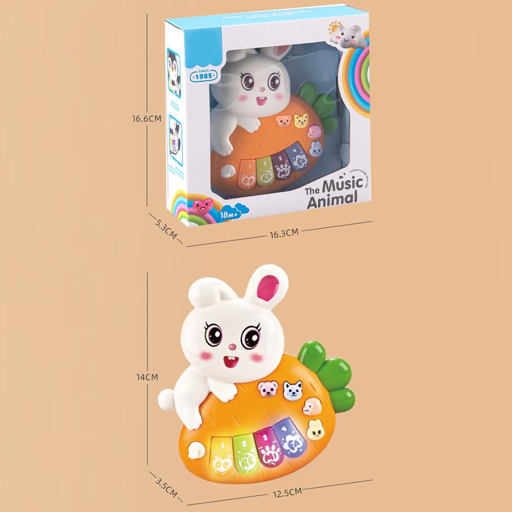 Cartoon Animal Baby Kids Musical Educational Toy Electronic Piano with Light and Sound (Random Color)