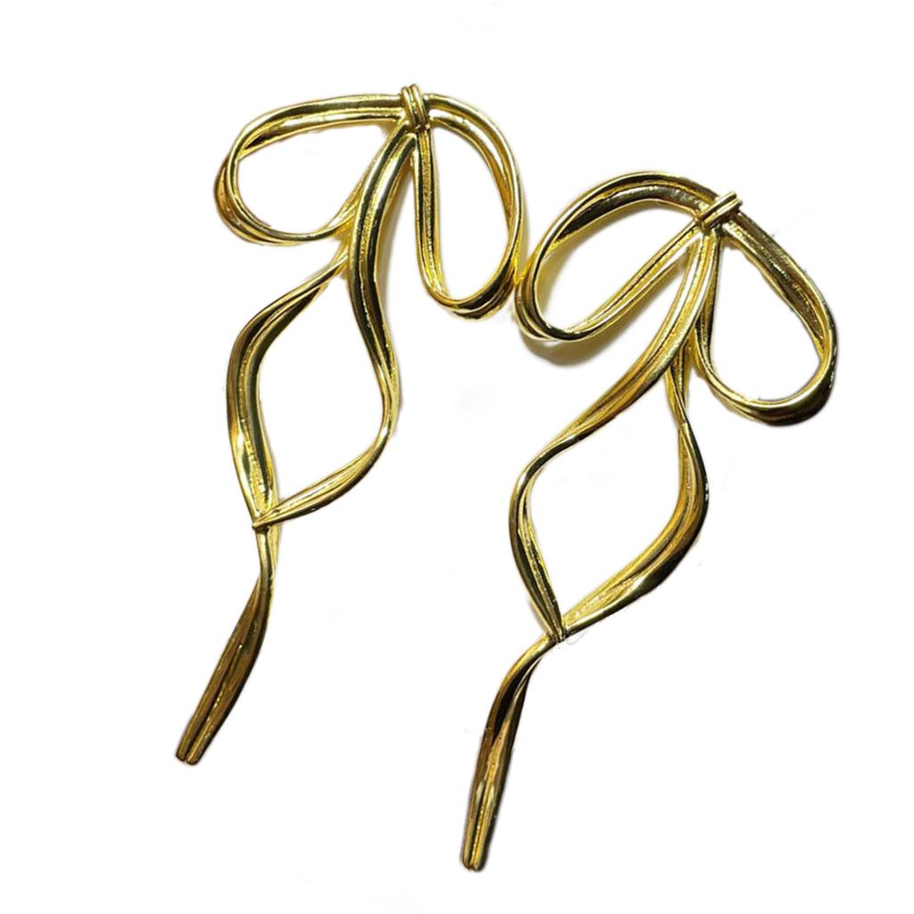 Schleifenförmiger Hängeohrring Einfache Linie Metallohrringe Schleifenknoten Anhänger Ohrschmuck Vielseitige Ohrverzierungen für den täglichen Gebrauch