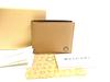 Authentic Man Beige Brown Leather Bifold Bill Wallet #b240  Open Box