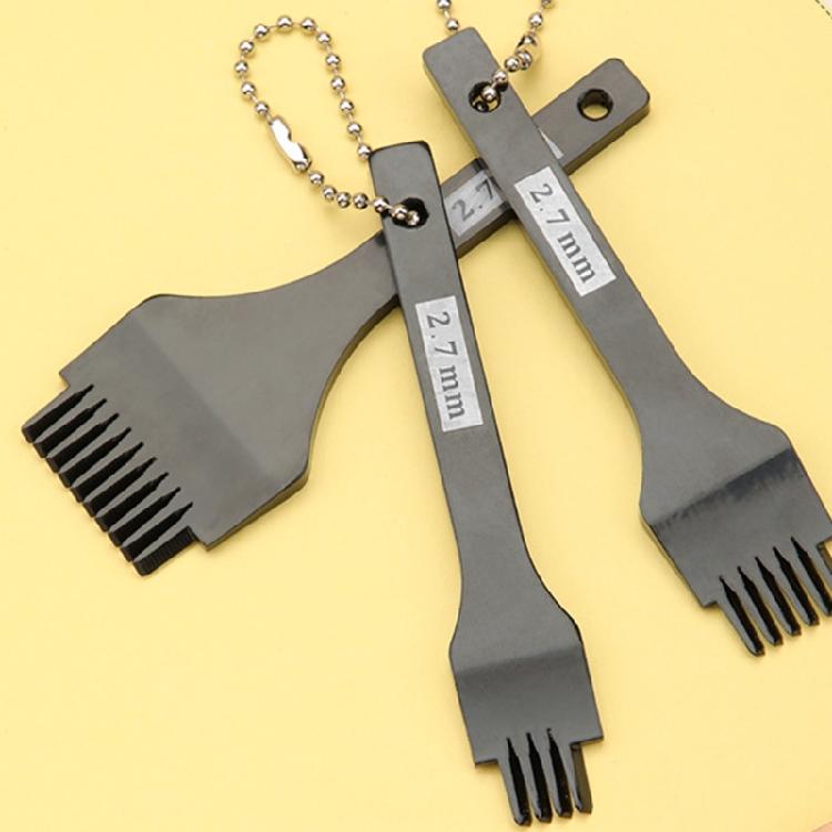 Leder Ahle Stanzwerkzeug 2,7 mm Lederhandwerk Schnürwerkzeug 1/2/4/6 Zinken Lederhandwerk Meißel Lochstanzen