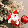 Mini Christmas Stocking Gift Bag Cartoon Santa Snowman Elk Bear Sequin Xmas Sock Ornament Tree Hanging Decor