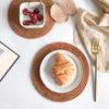 Handgefertigte Platzdeckchen Untersetzer Küchen-Tischunterlagen Rattan-Untersetzer Schalenunterlagen Polsterunterlage Isolierunterlage Runde Platzdeckchen Gewebt