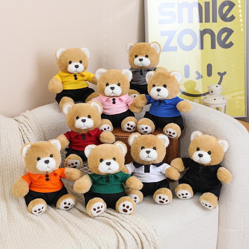 Cute Dressed Bear Teddy Bear Doll Plush Toy Hug Bear Doll Girl Soothing Ragdoll