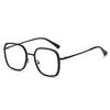 New metal flat glasses trendy fashion round frame color-changing anti-blue glasses personalized anti-blue glasses