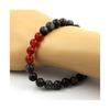 Bracelet Perles Labradorite + Agate Rouge 8 mm