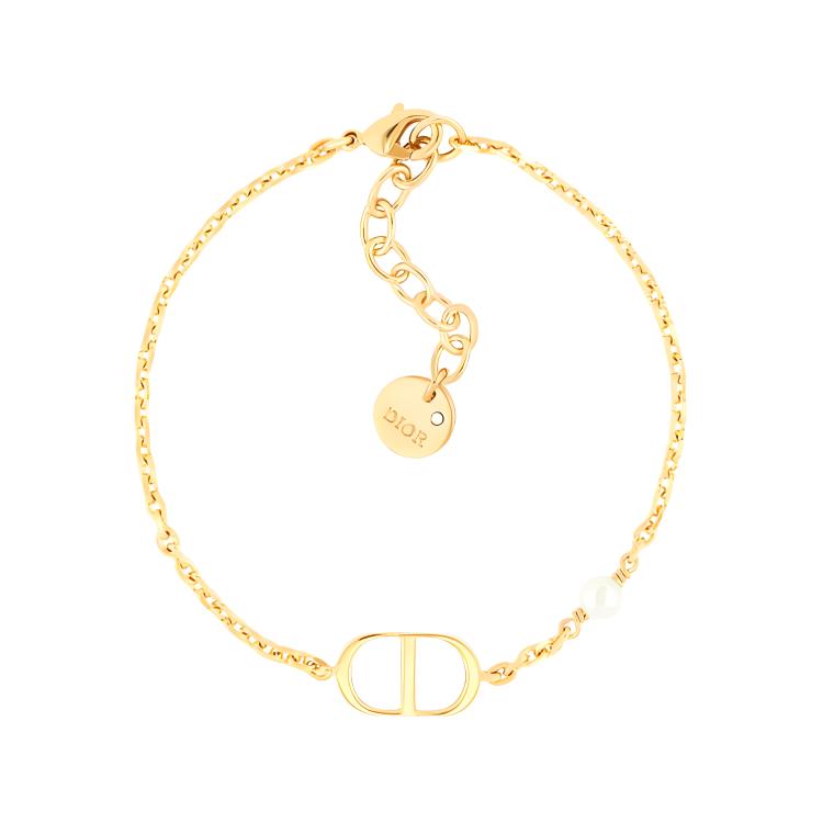 

Браслет Dior Petit Cd з металу з золотим покриттям та білою смолою, жіночий браслет B1310PTCRS-D301 Box+Shopping Bag