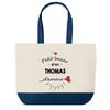 Tote Bag - PLANETEE - Blue Bottom Shopping Bag Thomas D'amour's Bazaar - Cotton - 40x45 Cm - Large Size