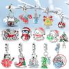 Originální měděné přívěsky Korálky Zimní sněhová vločka Sněhulák Iglú Tučňák Přívěsek Vhodné pro náramek Přívěsky Dámské šperky Dárek