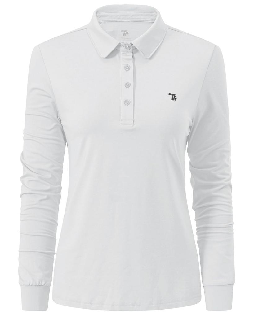 Gopuune Long Sleeve Polo Golf Perfect for Casual UV Plus Size Women's Shirt, Wear, Collared, Breathable, Moisture-Wicking, Quick-Drying, Tennis,