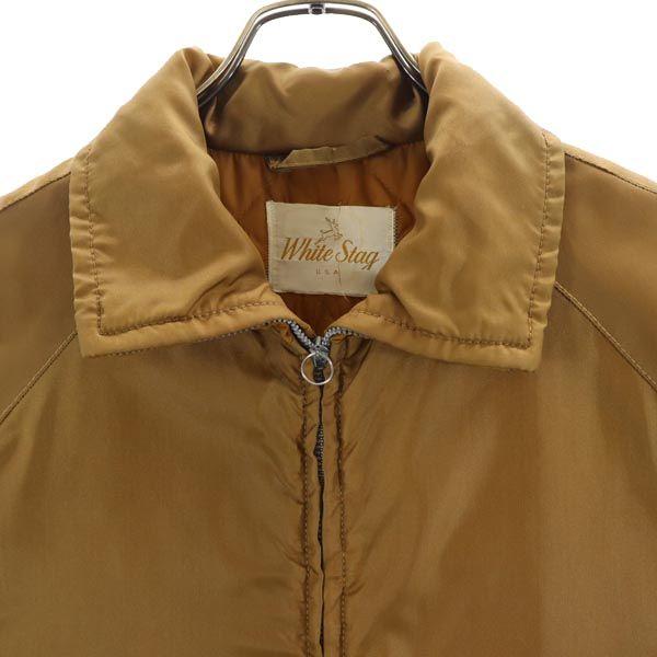 WHITE STAG 60s 70s Vintage Zip Jacket XL Black Quilted Back Men's Used