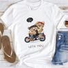 Cute Little Bear Print TShirt Summer Trend White Short Sleeve Neck Casual Sports Aesthetic Clothes Womens Graphic T Shirts
