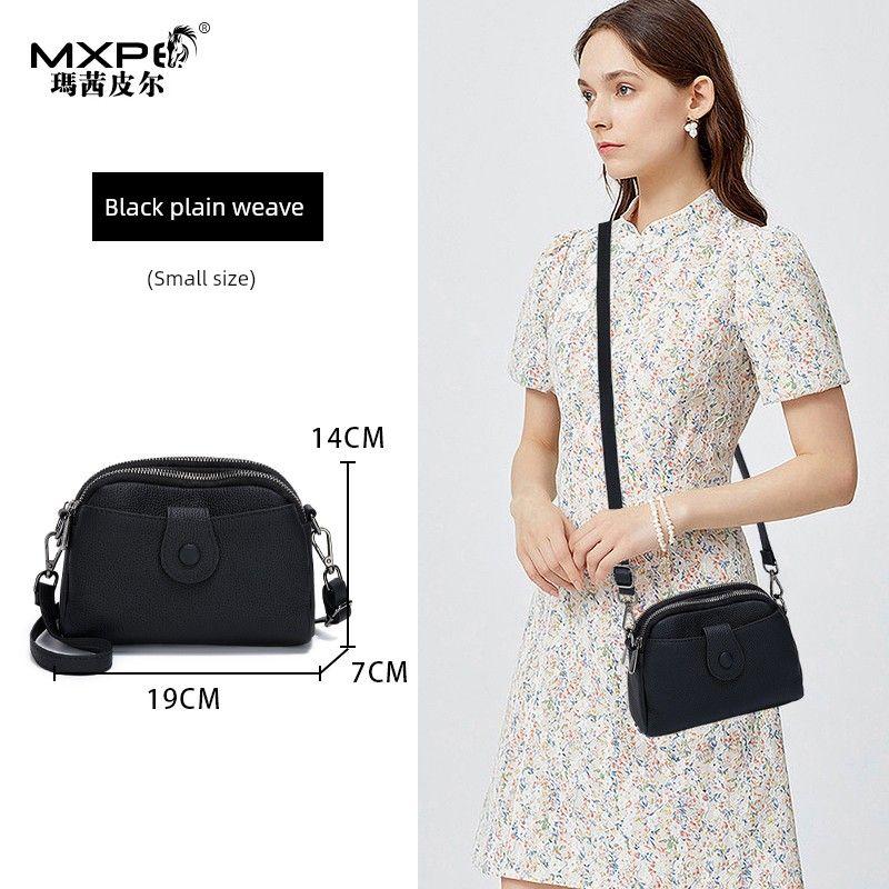

Bag Female Fashion Clover Three-Layer Middle-Aged Small Bag Black plain small size [first layer cowhide]]
