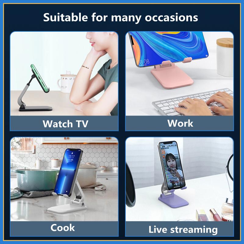 For Foldable ABS Desktop Mobile Phone Stand For iPad iPhone 13 X Smartphone Support Tablet Desk Cell Phone Portable Holder Bracket