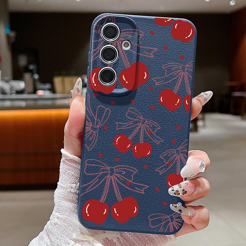 Cherry Fruits Case For Samsung Galaxy S25 S24 Ultra S23 Plus S22 S21 FE A15 A16 A25 A26 A34 A35 A36 A52 A53 A54 A55 A56 5G Capa