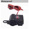 Dc12V Waterproof Motorcycles Handldbar 2Usb Port Adapter Blue Led With Voltmeter