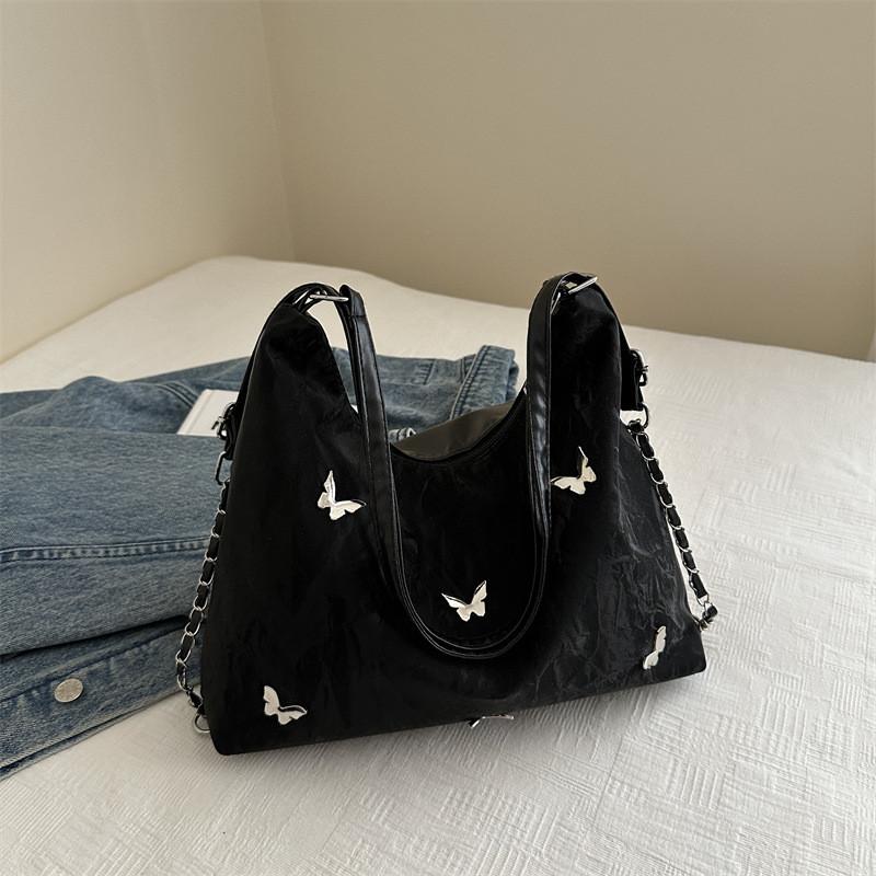 Модная и шикарная женская повседневная сумка-тоут через плечо из мягкого и прочного полиуретана чёрный