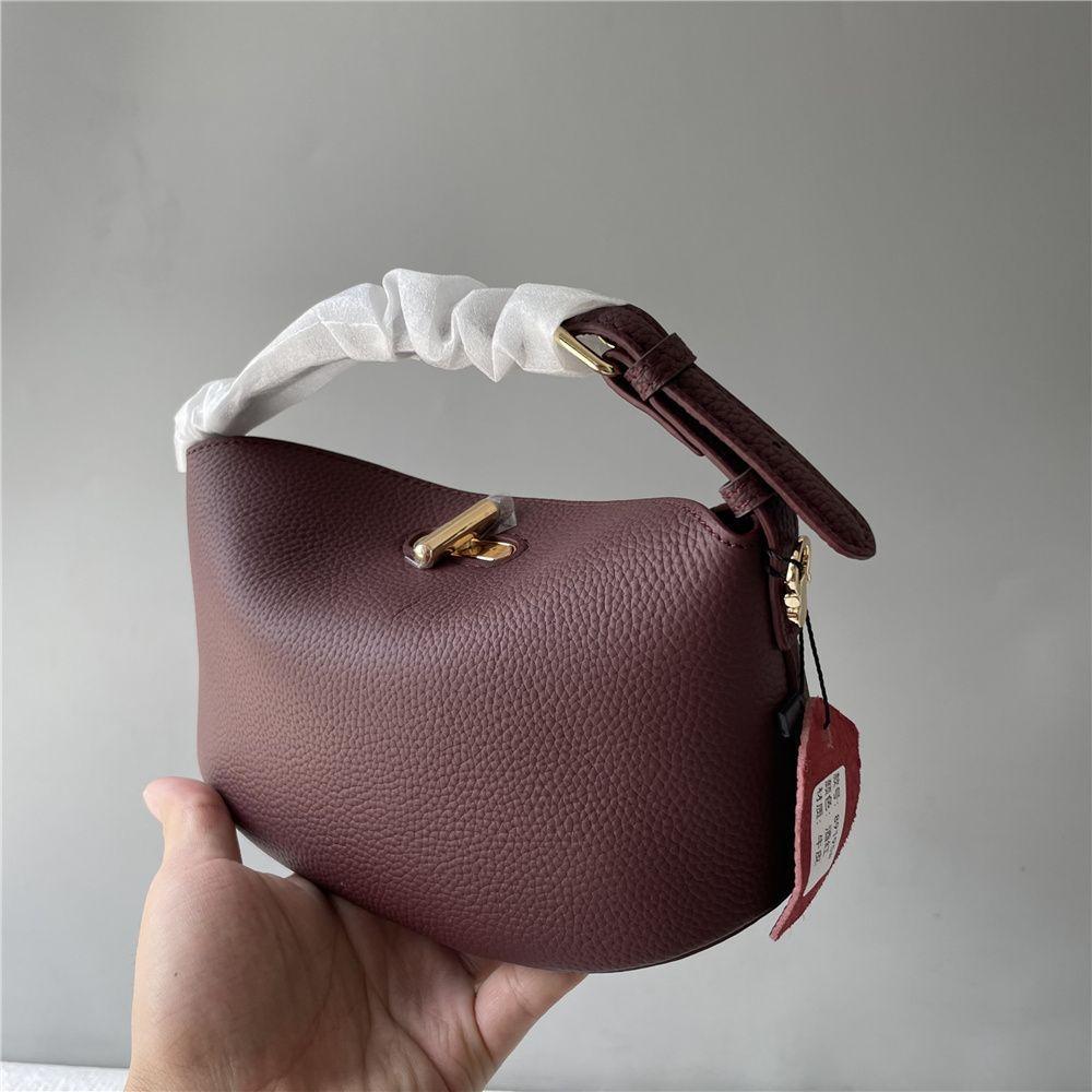 First-Layer Cowhide Leather Handbag, Shoulder Bag, Crossbody Bag for Women, Summer New Korean Style Ingot Bag, Exquisite and Versatile Women's Bag