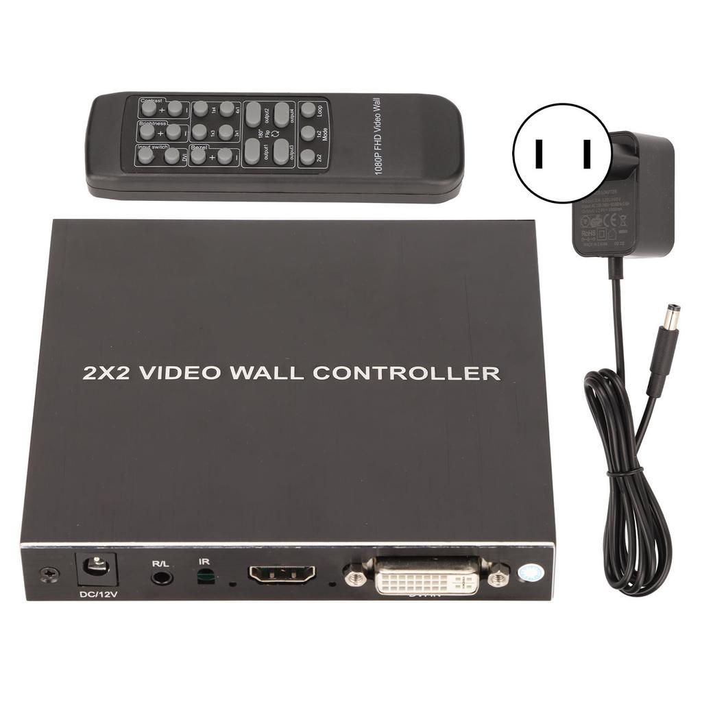 DVI TV Wall Video Controller 180 Degree Rotating HD Multimedia Interface Splicing Display Processor with Remote 100‑240V
