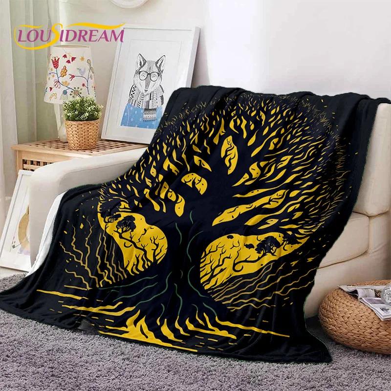 Tree of Life Nature Viking Yggdrasil Norse Soft Flannel Blankets,Throw Blanket Comfortable Blanket for Picnic Beds Home Bedroom