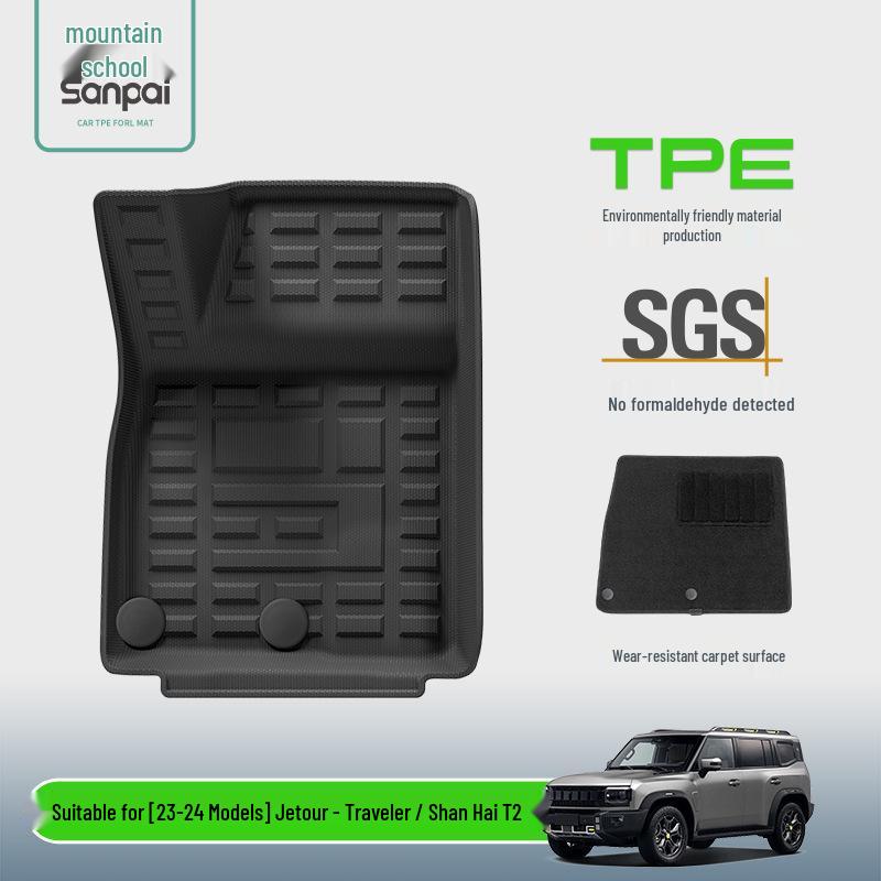 Compatible TPE Floor and Trunk Mats for 23-24 Jetour Traveler/Shanhai T2