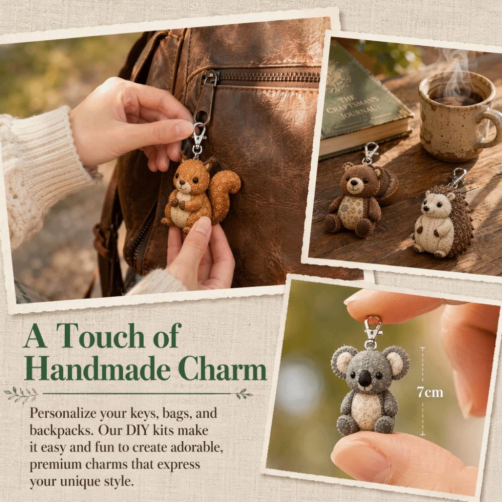 Cartoon Animals DIY Sewing Kit Easily Sewing Handmade Keychain Art Fabric Art Craft Set DIY Crafts
