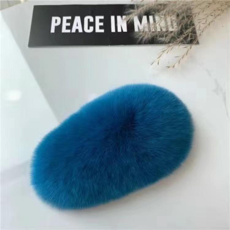 Girls Plush Hairpin Natural Rabbit Fur Women Bangs Hairpin