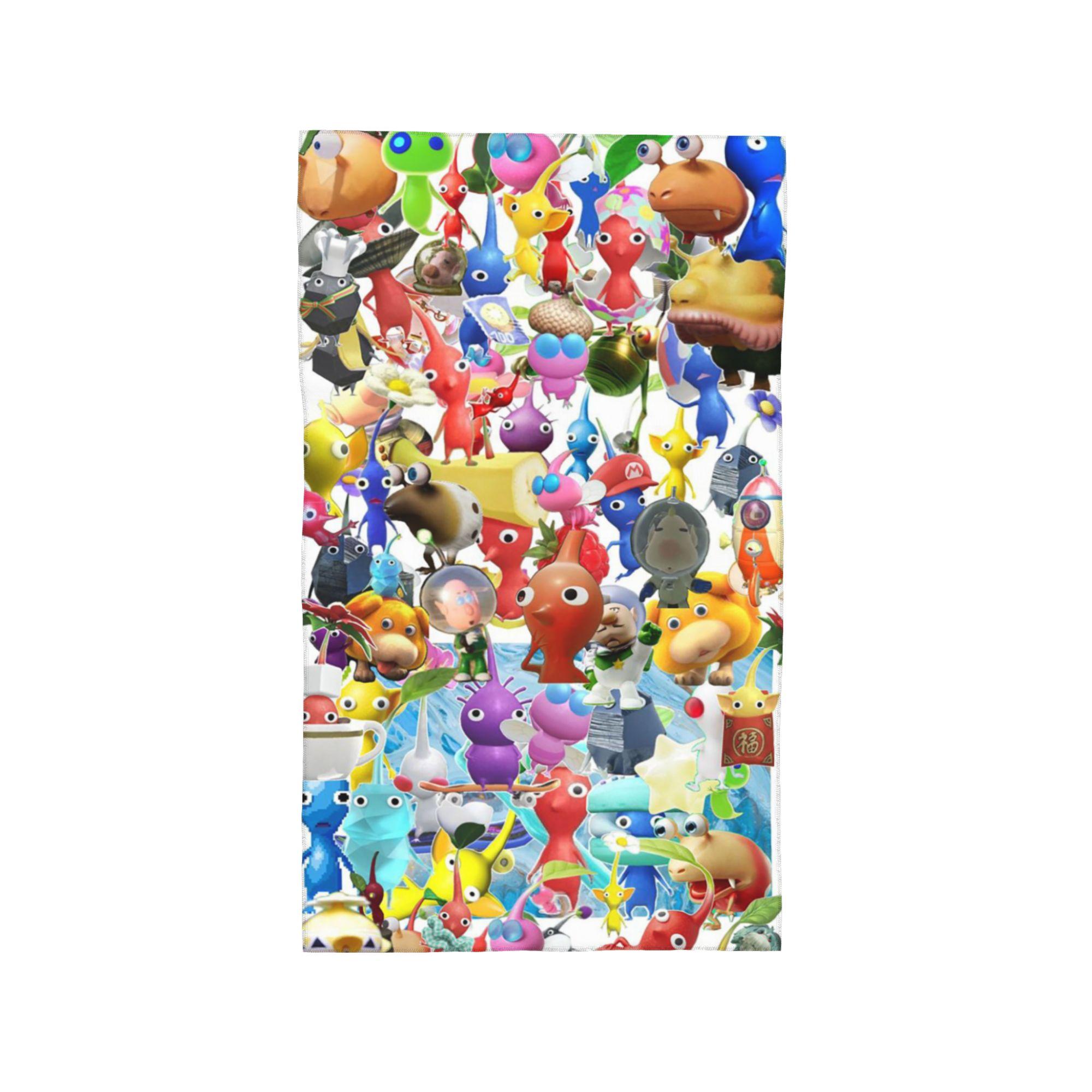 Pikmin Characters Soft Face Towel Quick Dry Pool Bath Cotton Towels Absorbent Quick W30*H60(CM)