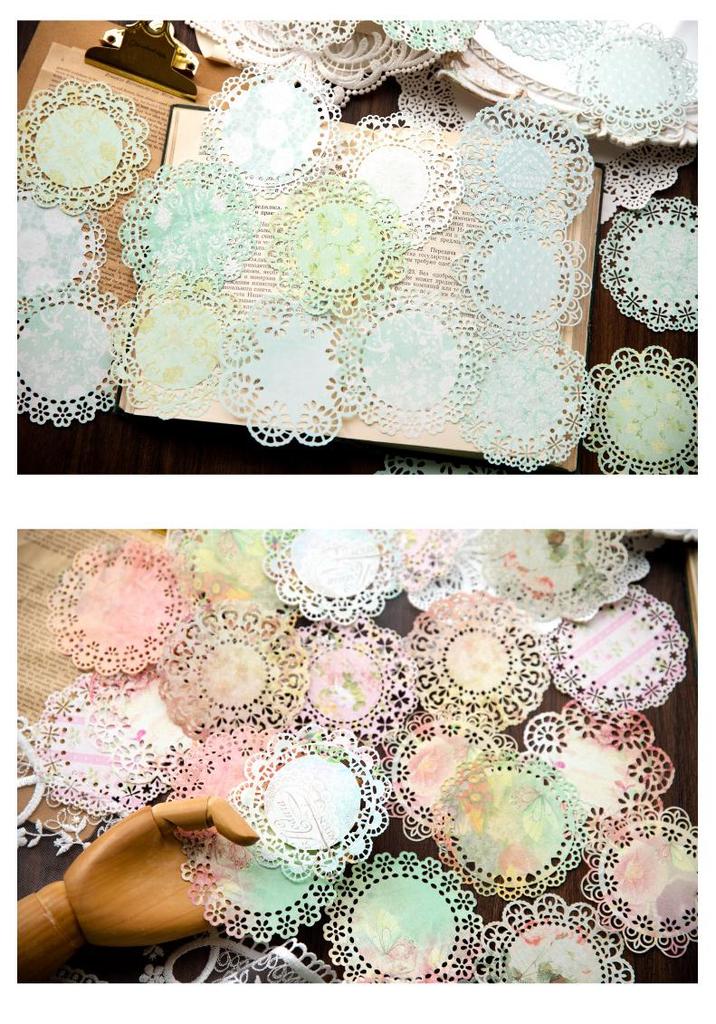 Yan Ji Dreamy Lace Hollow-Out Paper Journal for DIY Collage Decoration.