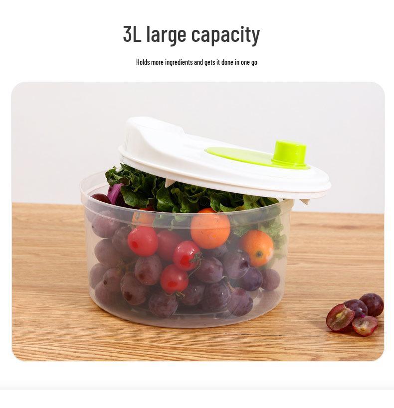 Manual Salad Spinner & Vegetable Dehydrator Basin with Fruit Drainer