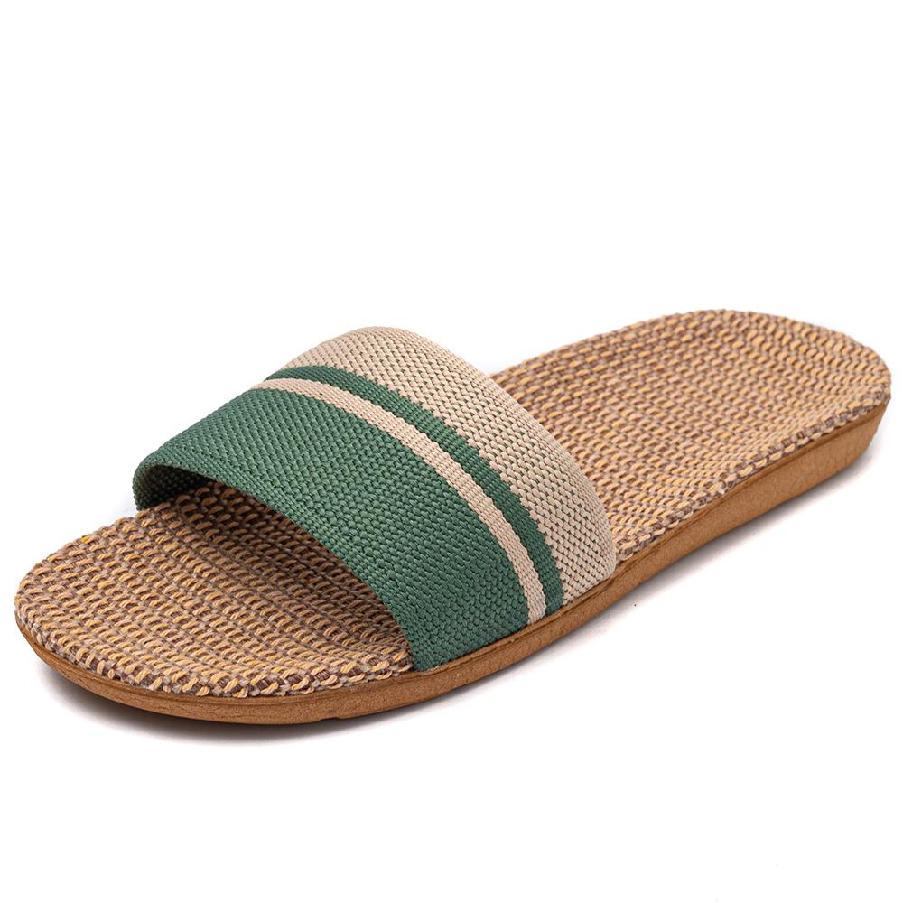 Simple Women Flat Slippers Casual Flax Indoor Home Beach Shoes