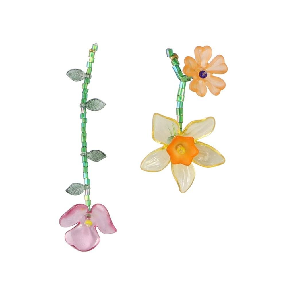 Versatile Beaded Flower Necklace Retro Earrings Jewelry Trendy Women's Necklace Dress Accessories