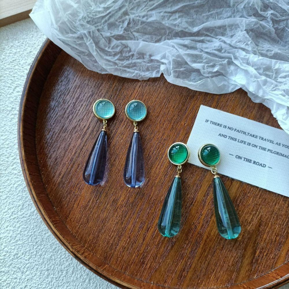 

Женские серьги-капли, прозрачные, клипсы, винтажные серьги-капли, отпуск