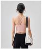 Solid Color Cross-Back Sports Bra with Integrated Cup - Sexy and Slimming Yoga Tank Top