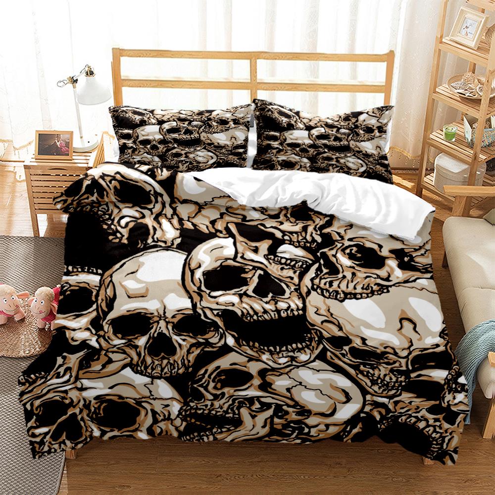 Mysterious Colored Skeleton Digital Print Polyester Bedding Sets Child Kids Covers Boys Bed Linen Set For Teens Quilt cover Set