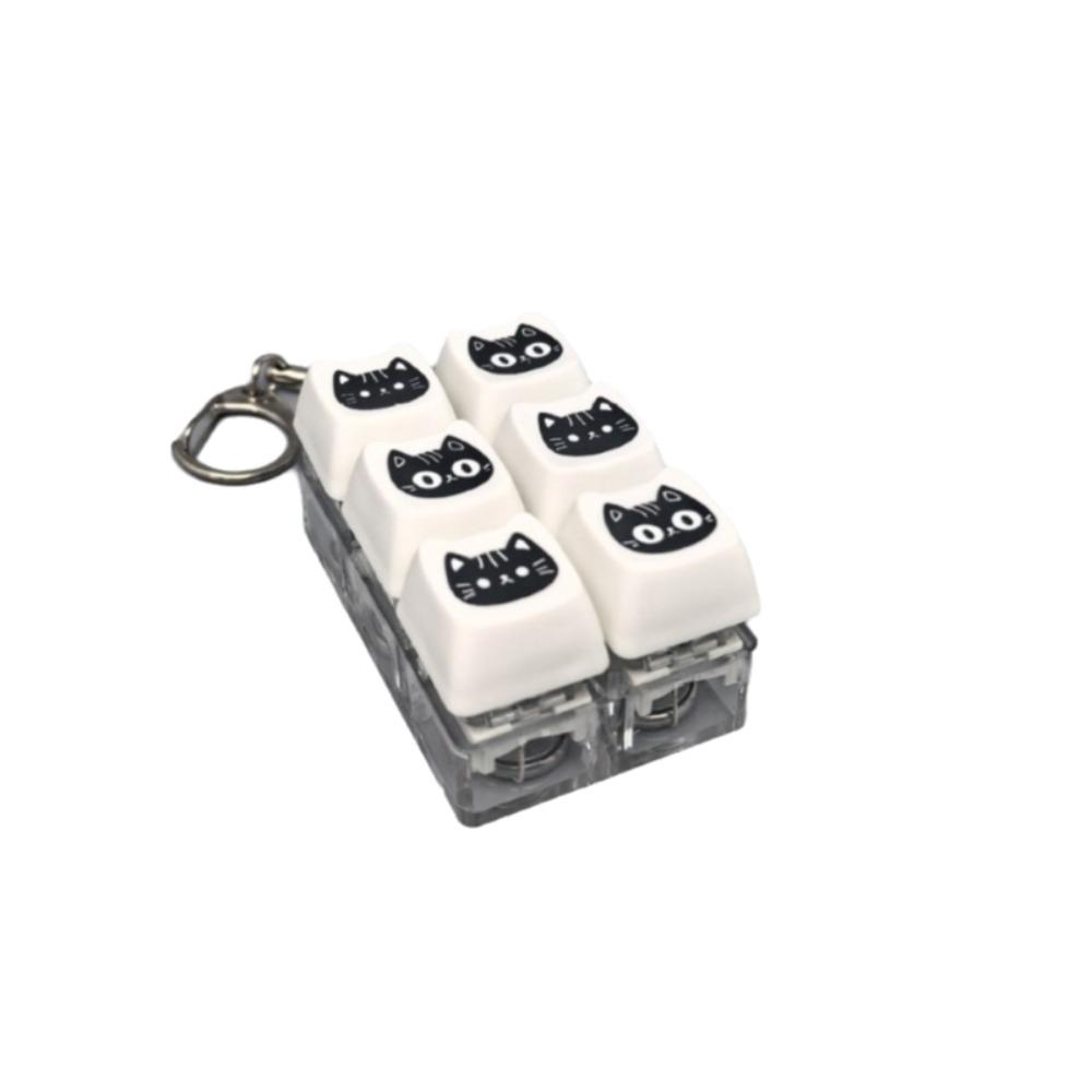 with Metal Buckle Black Cat Keyboard Key Chain Crispy Rebound Voice Keyboard Fidget Toy  Student
