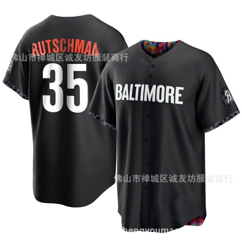 Baltimore Orioles 35 Adley Rutschman Orange Besticktes Baseballtrikot Unisex Fanbekleidung