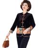 Yuzhaolin Velvet Long-Sleeve Two-Piece Set for Mid-Aged/Elderly Women