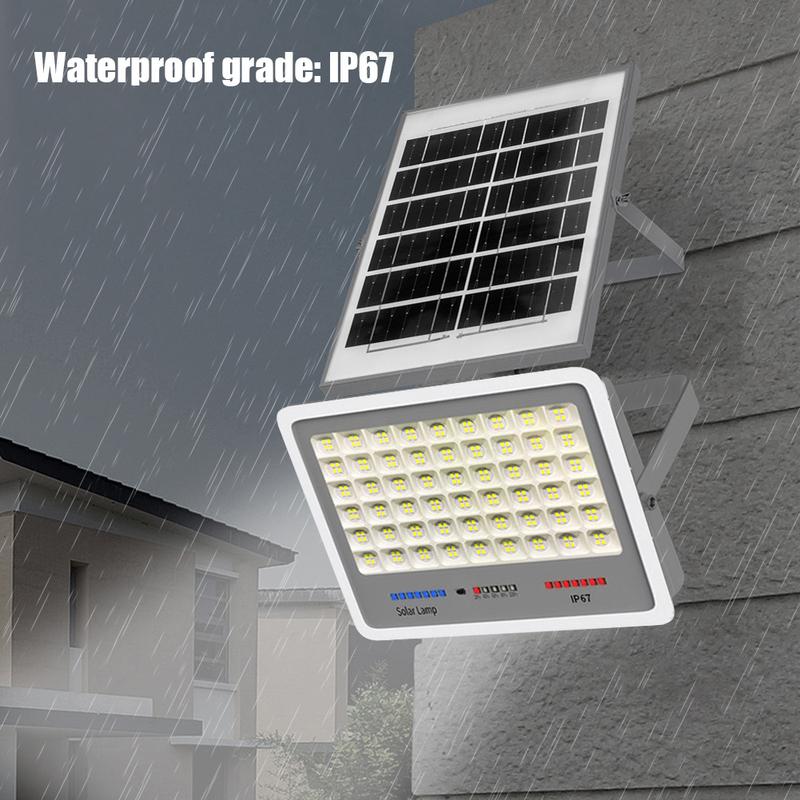 Solar Powered LED Flood Light IP67 Waterproof Outdoor Security Lights Auto-On Outdoor Wall Floodlight Timing for Patio Path Yard