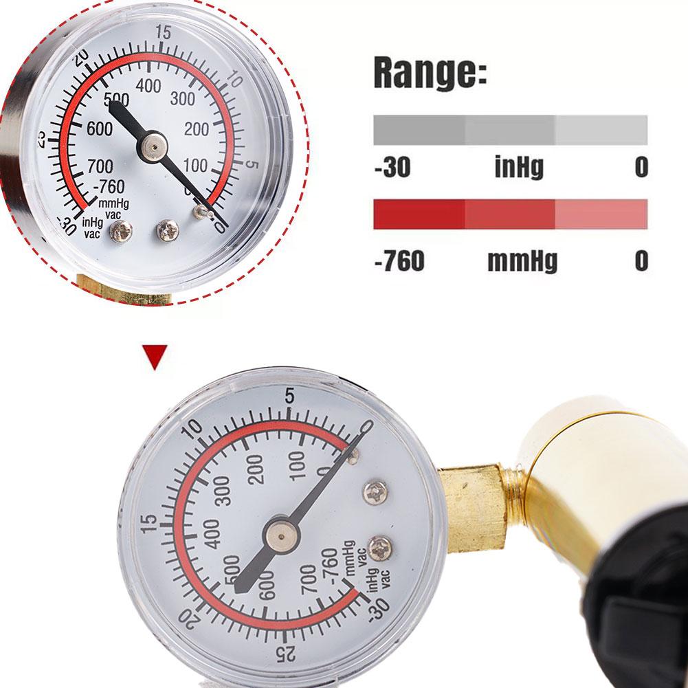 Manual Vacuum Pressure Pump Brake Fluid Drain Kit Vacuum Pistol Pump Tester Kit Portable Aluminum Vacuum Gauge