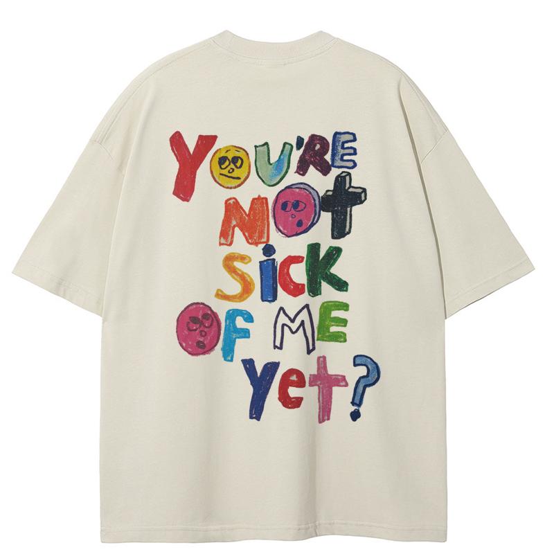 Streetwear Bothsides Graphic T-Shirt Cotton Tshirt Unisex Tops Tees Summer Short Sleeves T Shirt