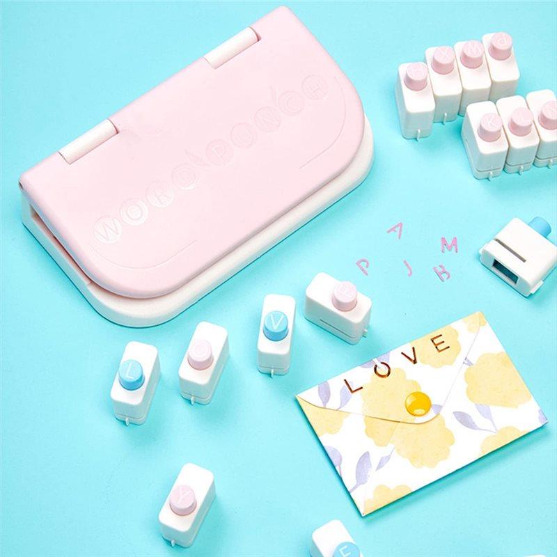 A25F-26 English Alphabet Hole Punch Embossing Machine Gift Label Paper DIY Bookmark Manual Punch Machine For Scrapbook