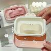 1PC Portable Cartoon Soap Box with Lid - Transparent Cartoon Rabbit Design, Double Drain Soap Holder