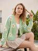 In Stock: Versatile Daisy Jacquard V-Neck Cardigan Sweater