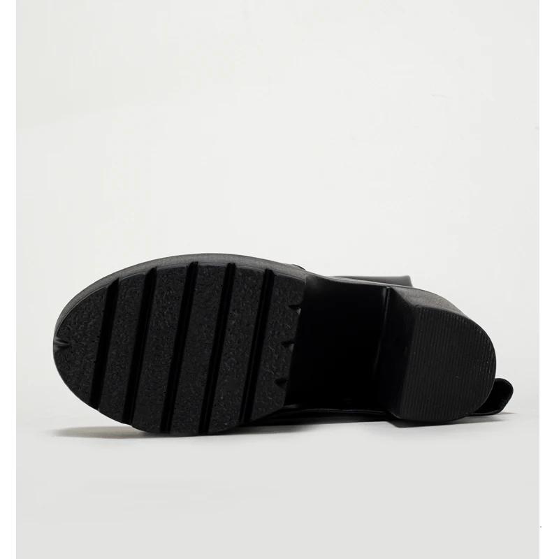 Fashion Eilyken Winter Soft Leather Women Over The Knee Boots Fashion Round Toe Square Platform Heels Shoes Sexy Long Booties